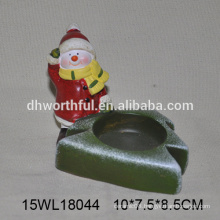 Factory direct sales ceramic candle holder in snowman shape for home decoration